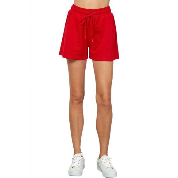 NEW SEE AND BE SEEN hamptons textured short in red - Picture 1 of 1